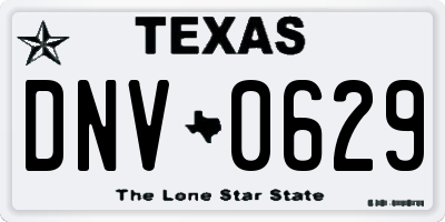 TX license plate DNV0629