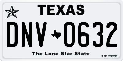 TX license plate DNV0632