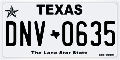 TX license plate DNV0635