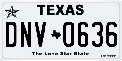 TX license plate DNV0636