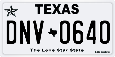 TX license plate DNV0640