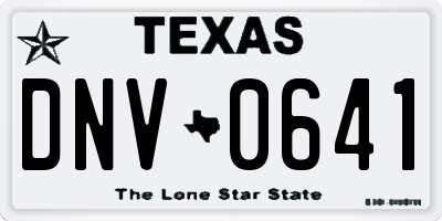 TX license plate DNV0641