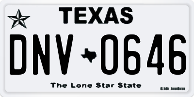 TX license plate DNV0646