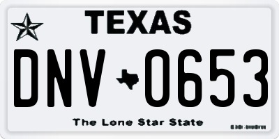 TX license plate DNV0653