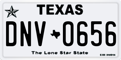 TX license plate DNV0656