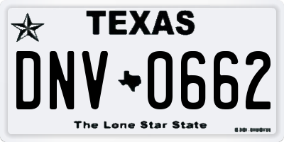 TX license plate DNV0662