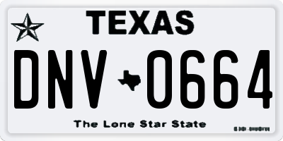 TX license plate DNV0664