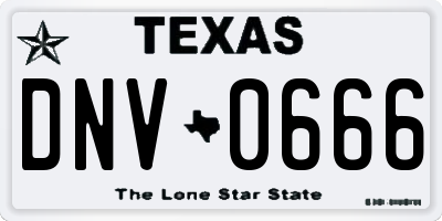 TX license plate DNV0666