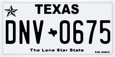 TX license plate DNV0675