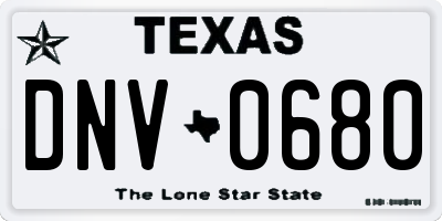 TX license plate DNV0680