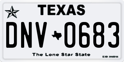 TX license plate DNV0683
