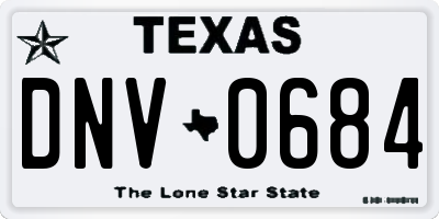 TX license plate DNV0684