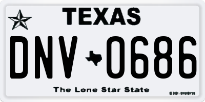 TX license plate DNV0686