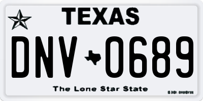TX license plate DNV0689