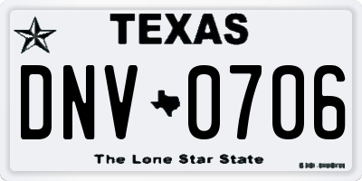 TX license plate DNV0706
