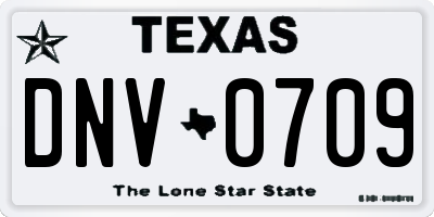 TX license plate DNV0709