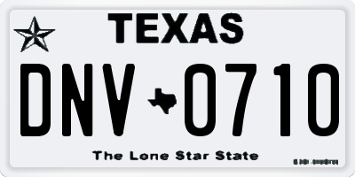 TX license plate DNV0710