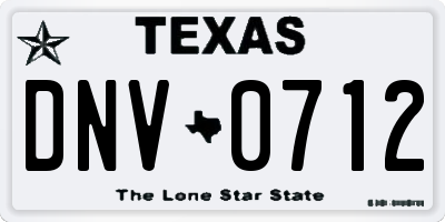TX license plate DNV0712
