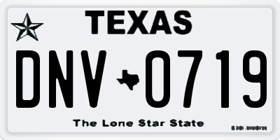 TX license plate DNV0719