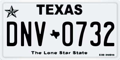 TX license plate DNV0732