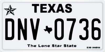 TX license plate DNV0736
