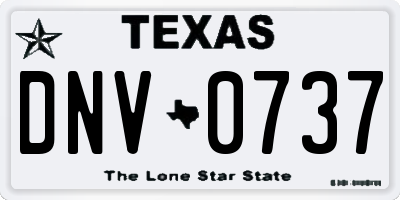 TX license plate DNV0737