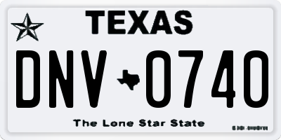 TX license plate DNV0740