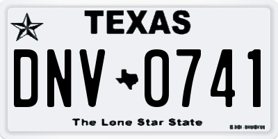 TX license plate DNV0741