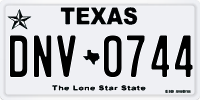 TX license plate DNV0744