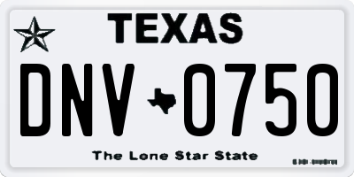 TX license plate DNV0750