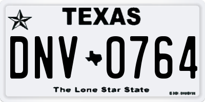 TX license plate DNV0764