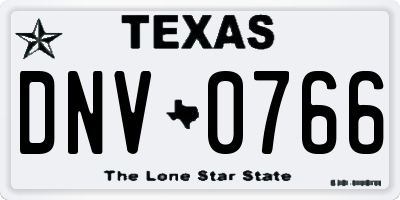 TX license plate DNV0766