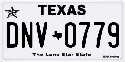 TX license plate DNV0779