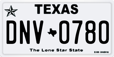 TX license plate DNV0780