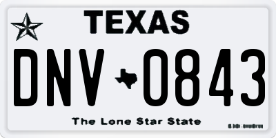TX license plate DNV0843
