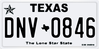 TX license plate DNV0846