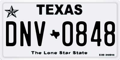 TX license plate DNV0848