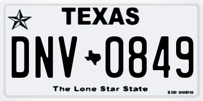 TX license plate DNV0849