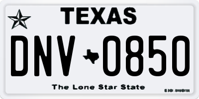 TX license plate DNV0850