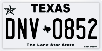 TX license plate DNV0852