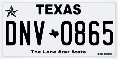 TX license plate DNV0865