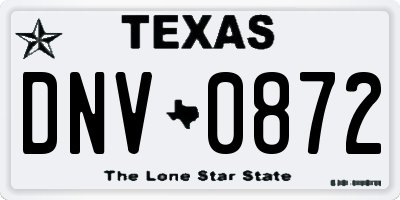 TX license plate DNV0872