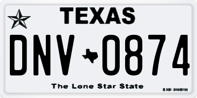 TX license plate DNV0874