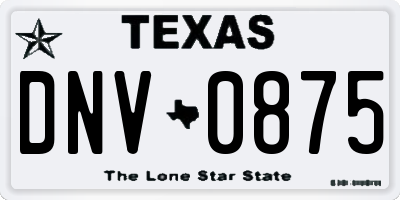 TX license plate DNV0875