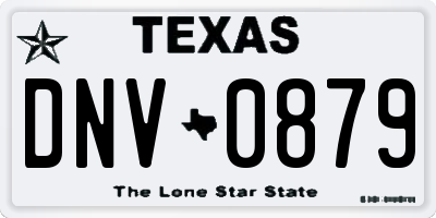 TX license plate DNV0879