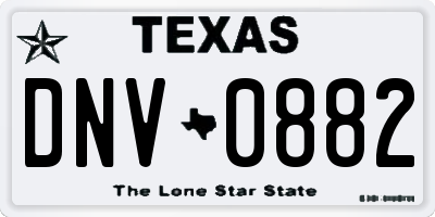 TX license plate DNV0882