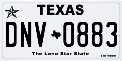 TX license plate DNV0883