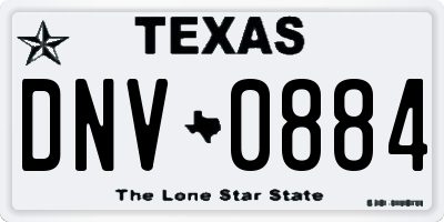 TX license plate DNV0884