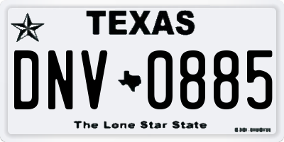 TX license plate DNV0885