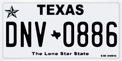 TX license plate DNV0886